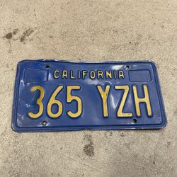 Vanity, California Old Antique License Plate