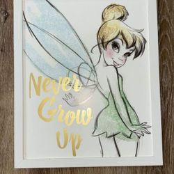 Tinker Bell Wall Art 16”x13” wood frame
