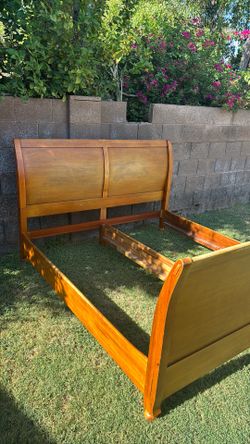 Wood Sleigh Bed Frame