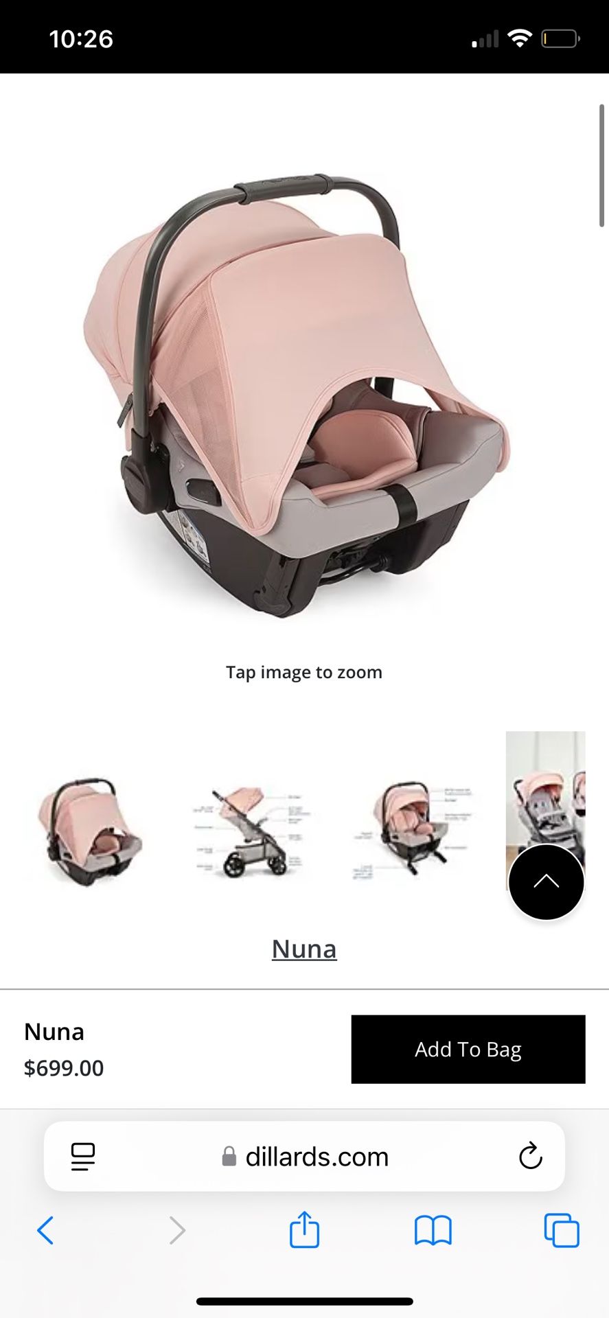 Pink NUNA Infant Car Seat