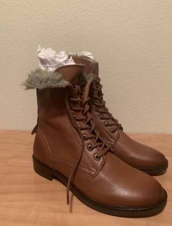 New Seychelles Whiskey Geode Faux Fur Lined Leather Boots, Size 7