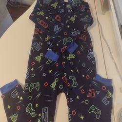 Unisex Large Game Controller Fleece Pajamas Onesie