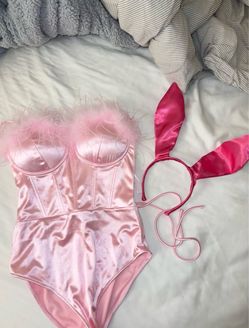 Brand New Pink Bunny Halloween Costume Set with Bunny Ears