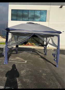 New 11x11 FT Easy Pop Up Gazebo Tent w/ Mosquito Net EZ Up 11'x11' mesh wall