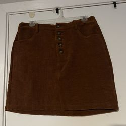 SHEIN Gold Corduroy Skirt