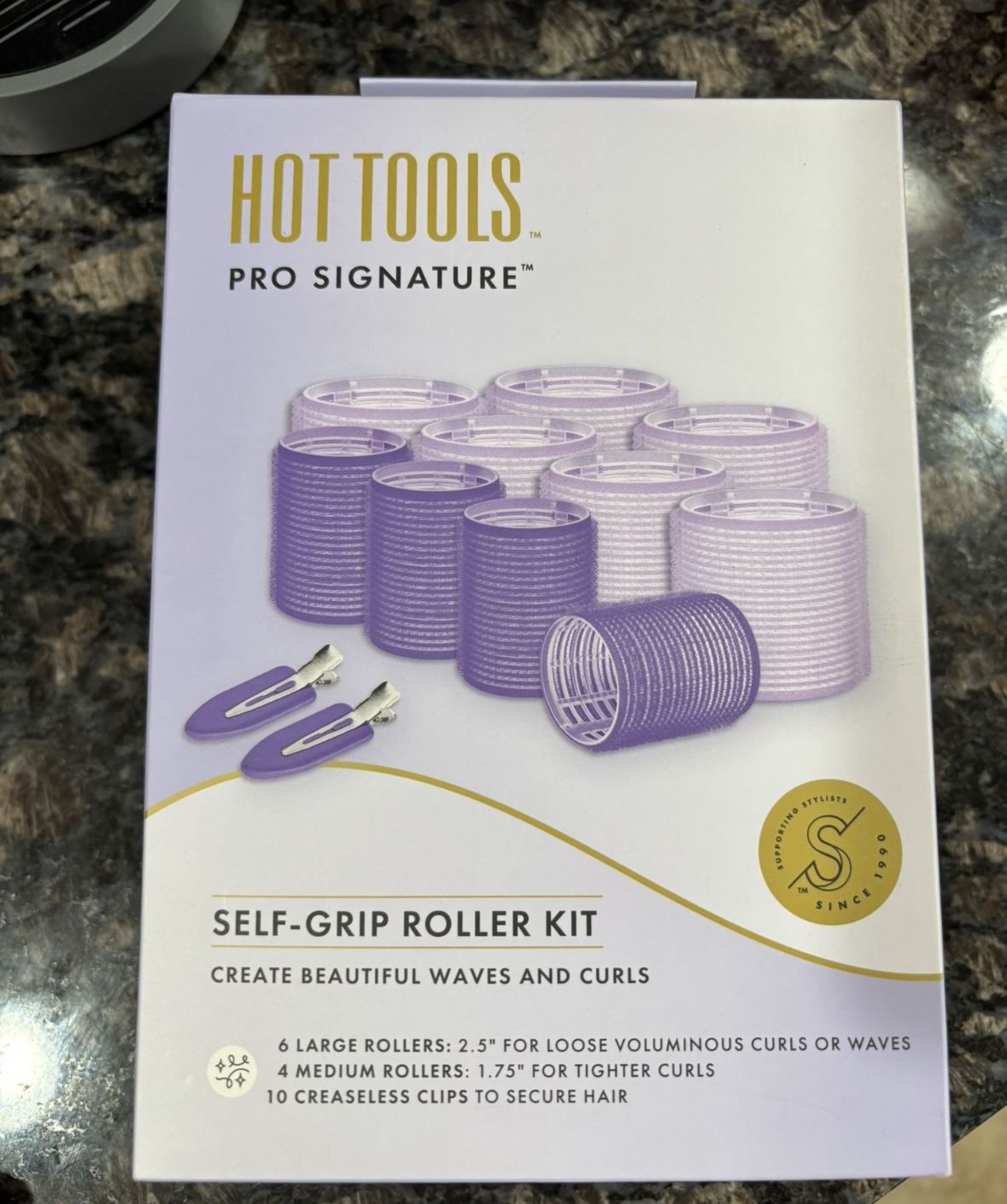 NEW HOT TOOLS PRO SIGNATURE SELF GRIP ROLLER SET WITH CREASELESS CLIPS $8!!