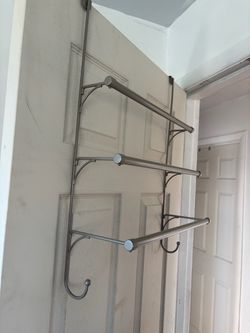 Showerhead, caddy and bathroom door towel rack