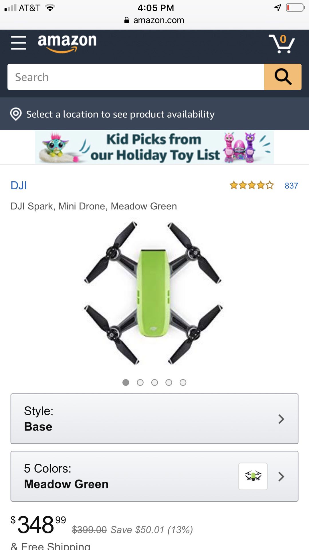 Green DJI Spark mini drone