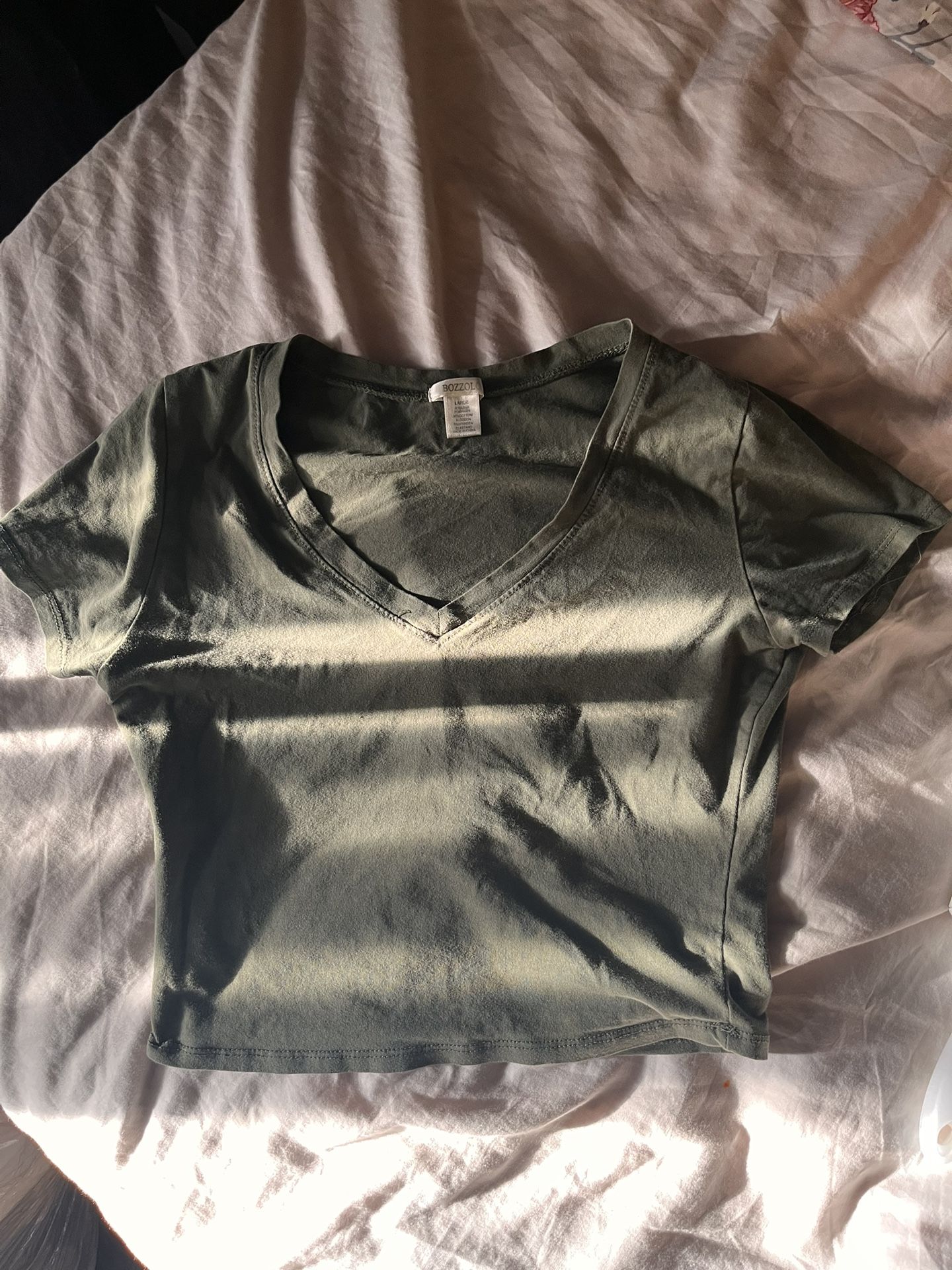 Green Crop Top Shirt