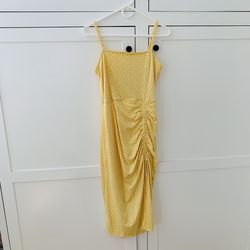 Hollister Yellow Ditsy Daisy Sinch Midi Soft Dress Size Large