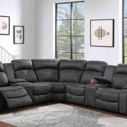 Power Recliner Sectional Sofa 