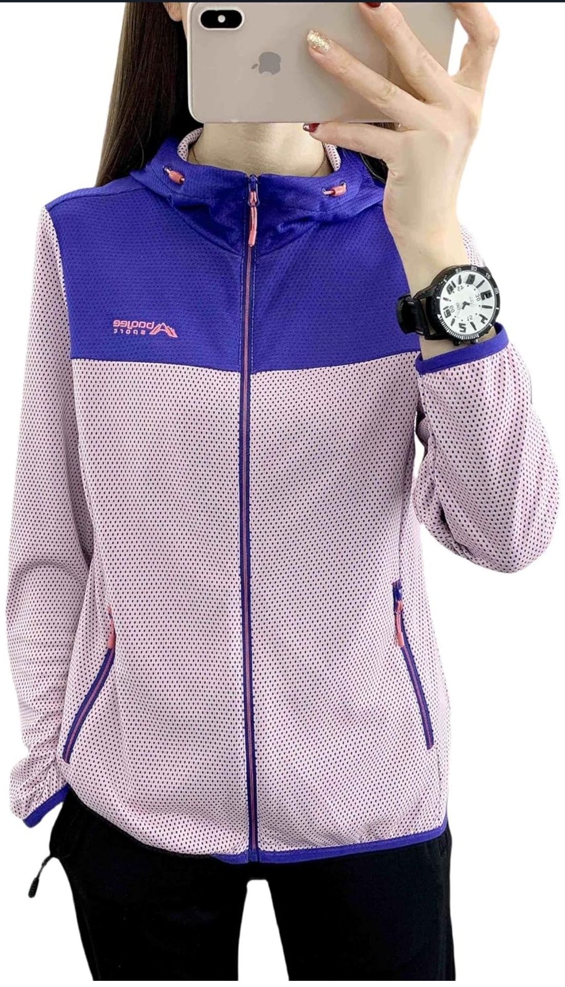 Women's Mesh Breathable Sun Protection Jacket, Lightweight UV Protection, Ice Silk