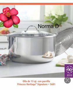 Olla con parrilla de 15 qts nueva en su caja 🌺 princess house 🌺