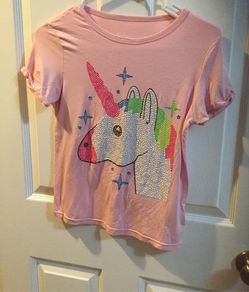 Pink unicorn shirt size 10/12 girls