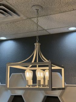 (2) 5 Light Pendal Light, Colored White, 1 Small