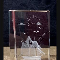 Glass Souvenir Paperweight (410/Evers) ((Please Read Description Below))773    