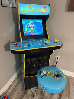 Arcade1Up The Simpsons Arcade Cabinet with Stool