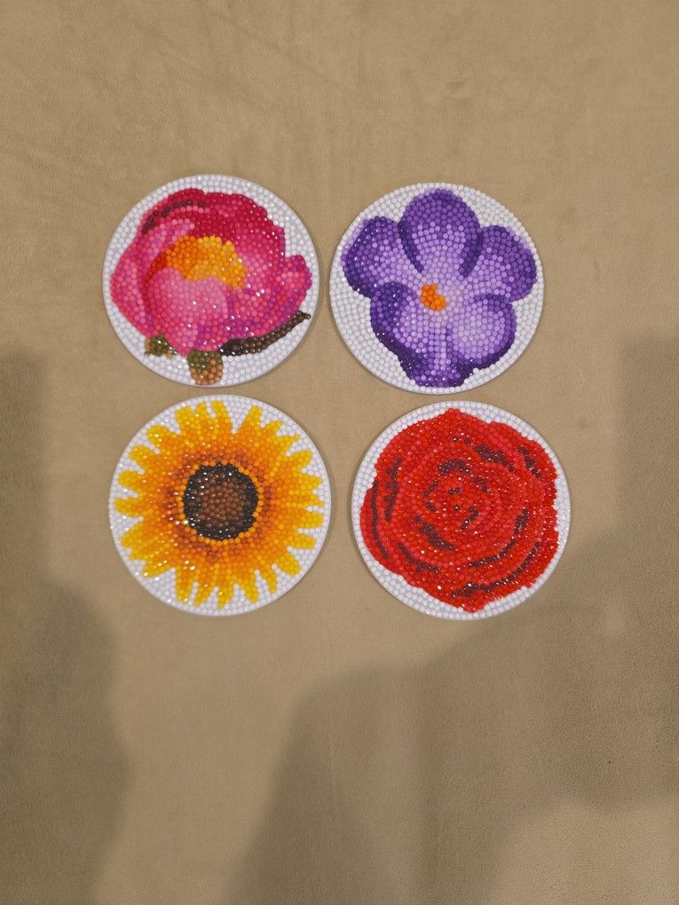 Flower Diamond Art Coasters
