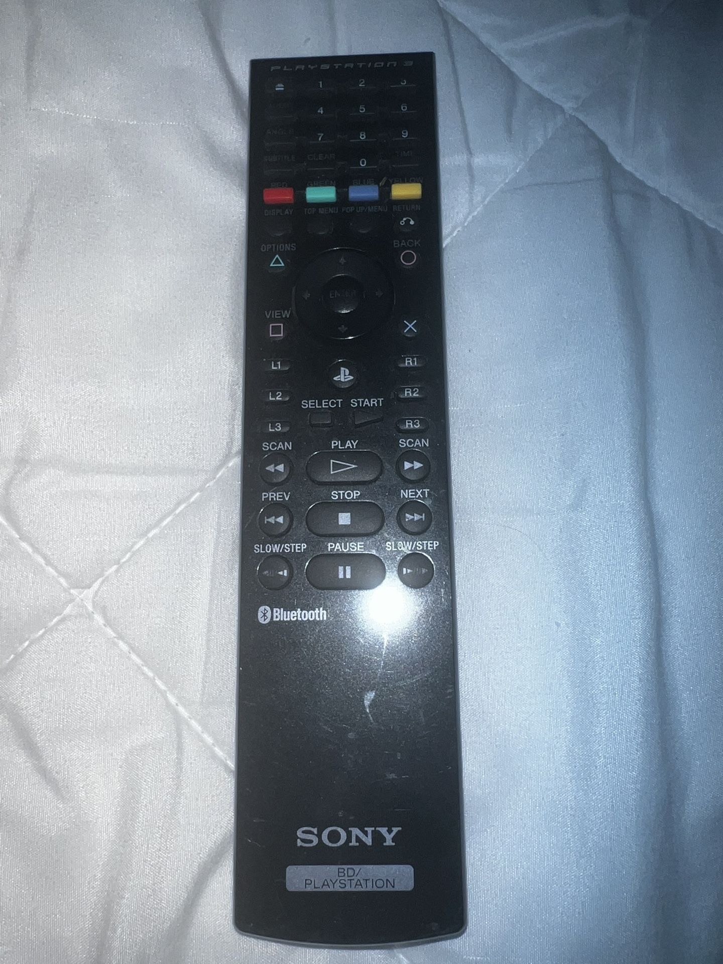 OFFICIAL SONY PS3 BD PLAYSTATION 3 BLU-RAY REMOTE CONTROL CECHZR1U NO BATTERIES