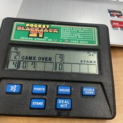 Vintage Radica Pocket Blackjack 21 Electronic Handheld Game 