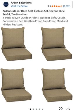 Arden Selections Outdoor Deep Seat Cushion Set 4-Pack