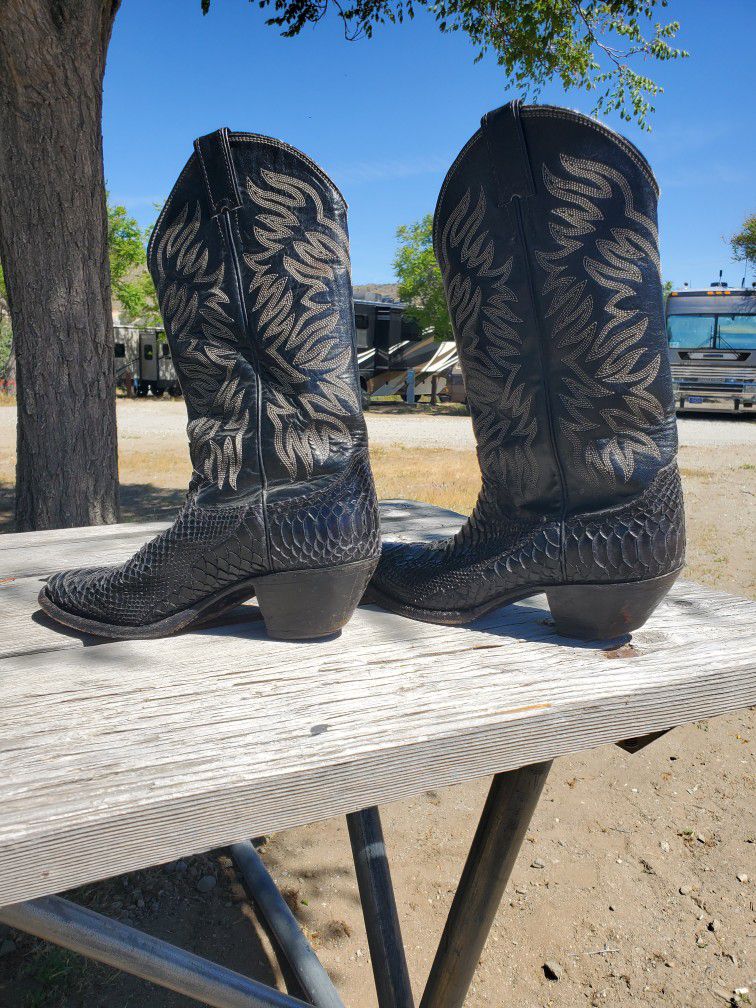 Justin Snake Skin Cowboy Boots USA Made