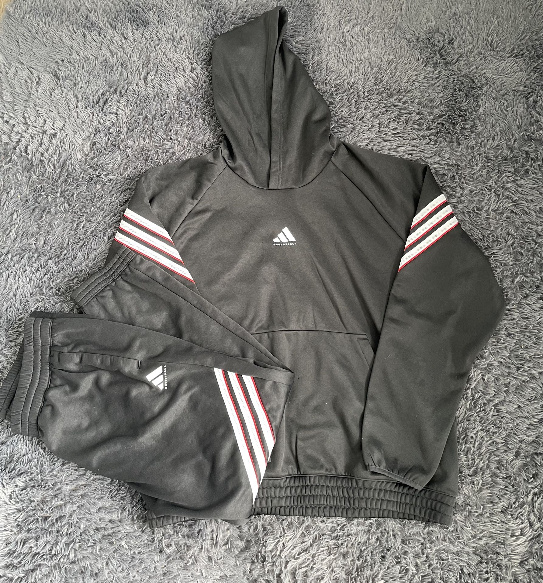 Adidas Basketball SELECT FOUNDATION FLEECE HOODIE + PANTS TRACKSUIT | MEN XL