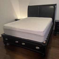 Queen Bedroom Set – Bed Frame, Mattress, Nightstands, & Dresser