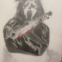 Ghost Face And Art The Clown Drawing