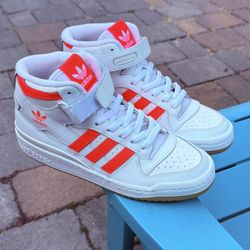 Women's Adidas Forum Mid 'White Turbo' Athletic Sneakers - US Size 9 Barely Worn