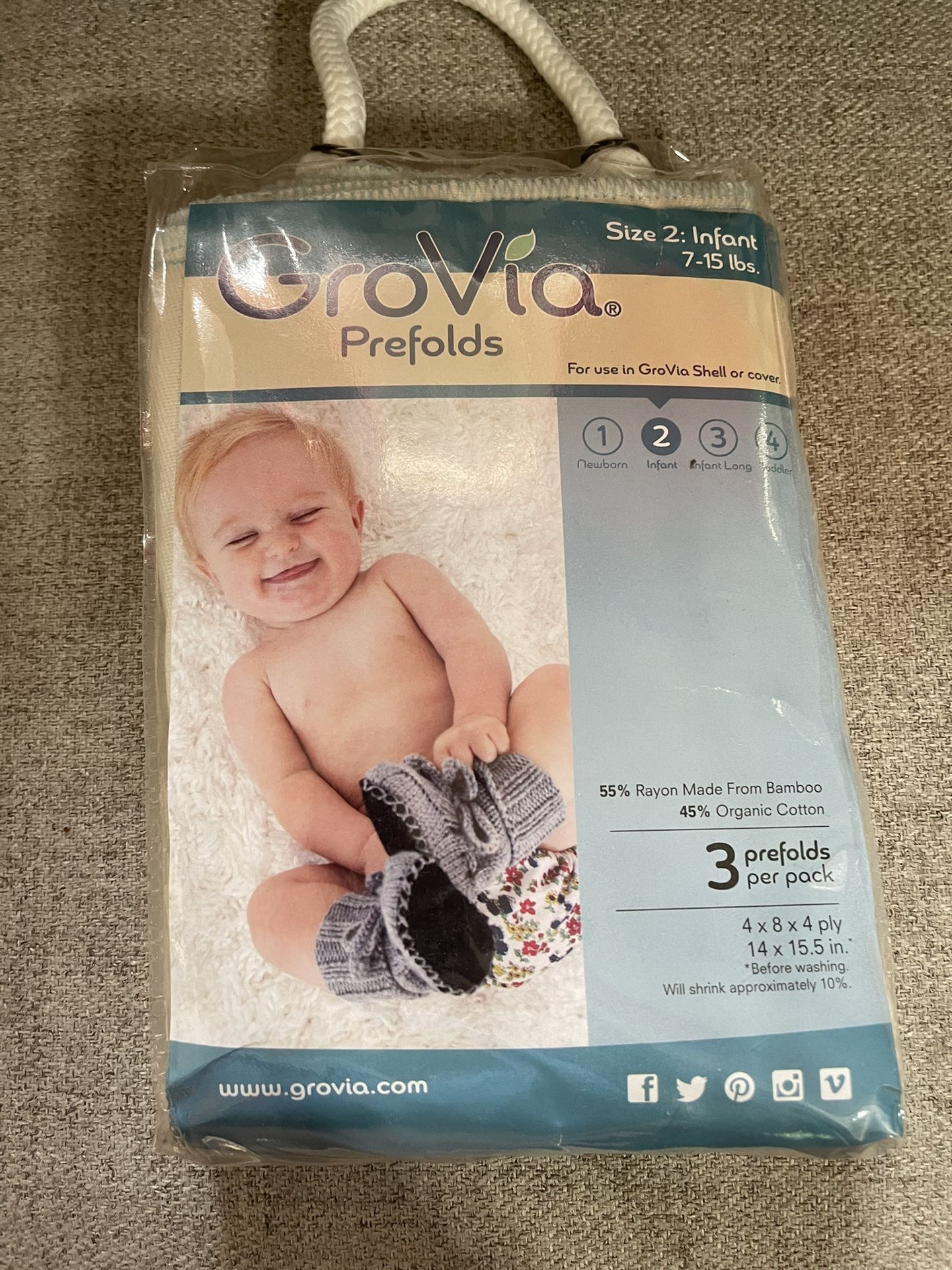 New Grovia Prefolds - Size 2