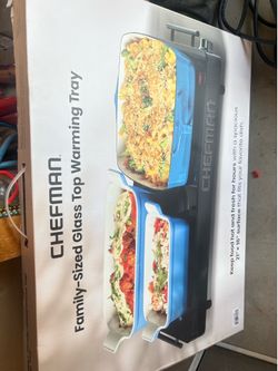 Chef man family size glass topped warming tray