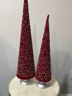 Velvet beaded Christmas tree set