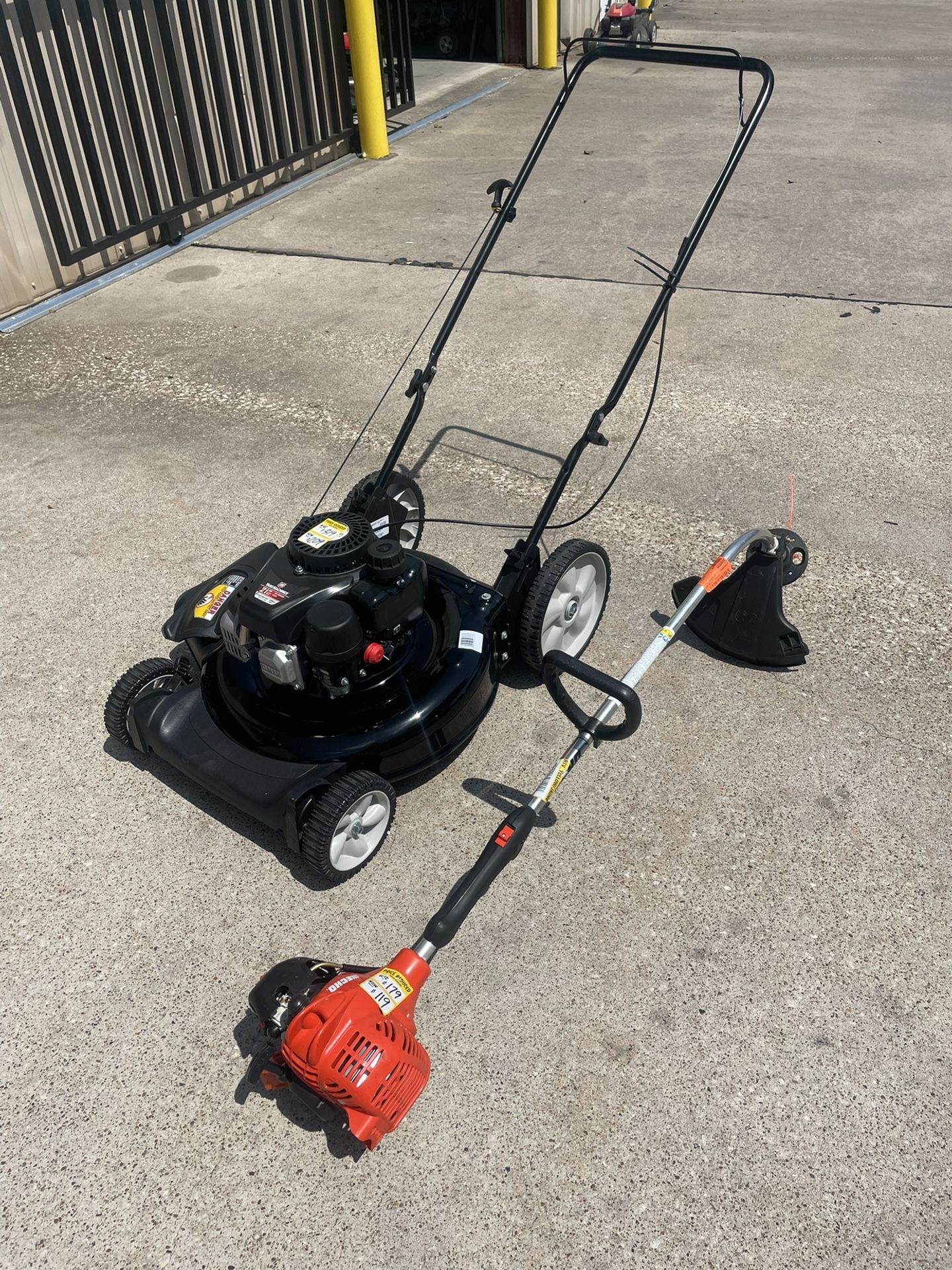 Big Wheel Push Mower And Echo $319