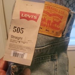 Levi 505 Straight  Jeans....brand New!..fits  ..size 24x22 Young Youth