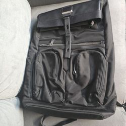Tumi Black Alpha Bravo London Roll Top Large Backpack
