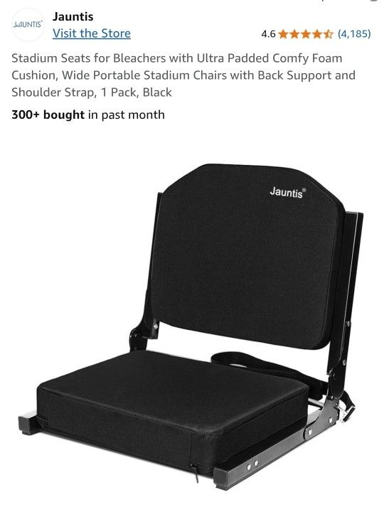 Stadium Seats for Bleachers, Bleacher Seats with Ultra Padded Comfy Foam Backs and Cushion, Wide Portable Stadium Chairs with Back Support and Shoulde