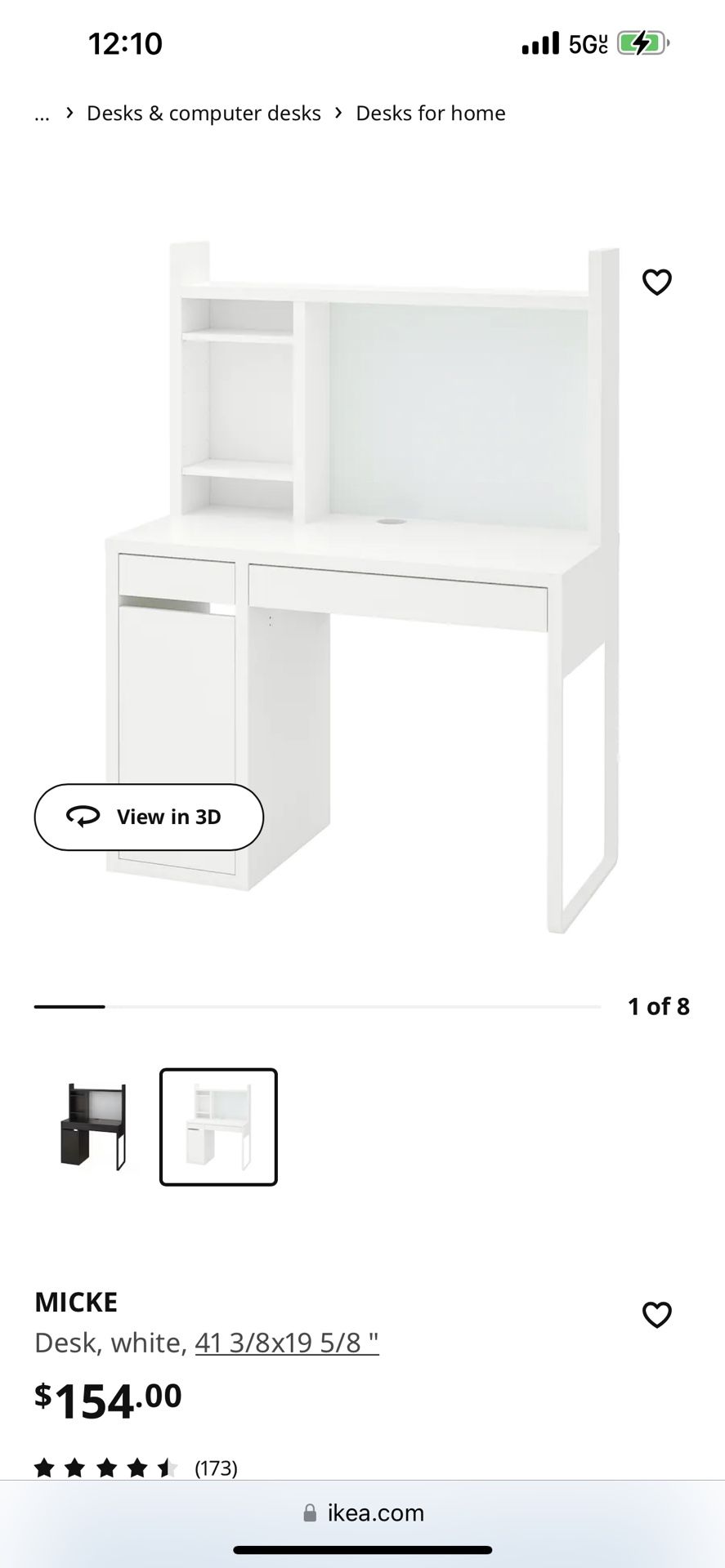 Ikea Micke Desk With Storage Shelves