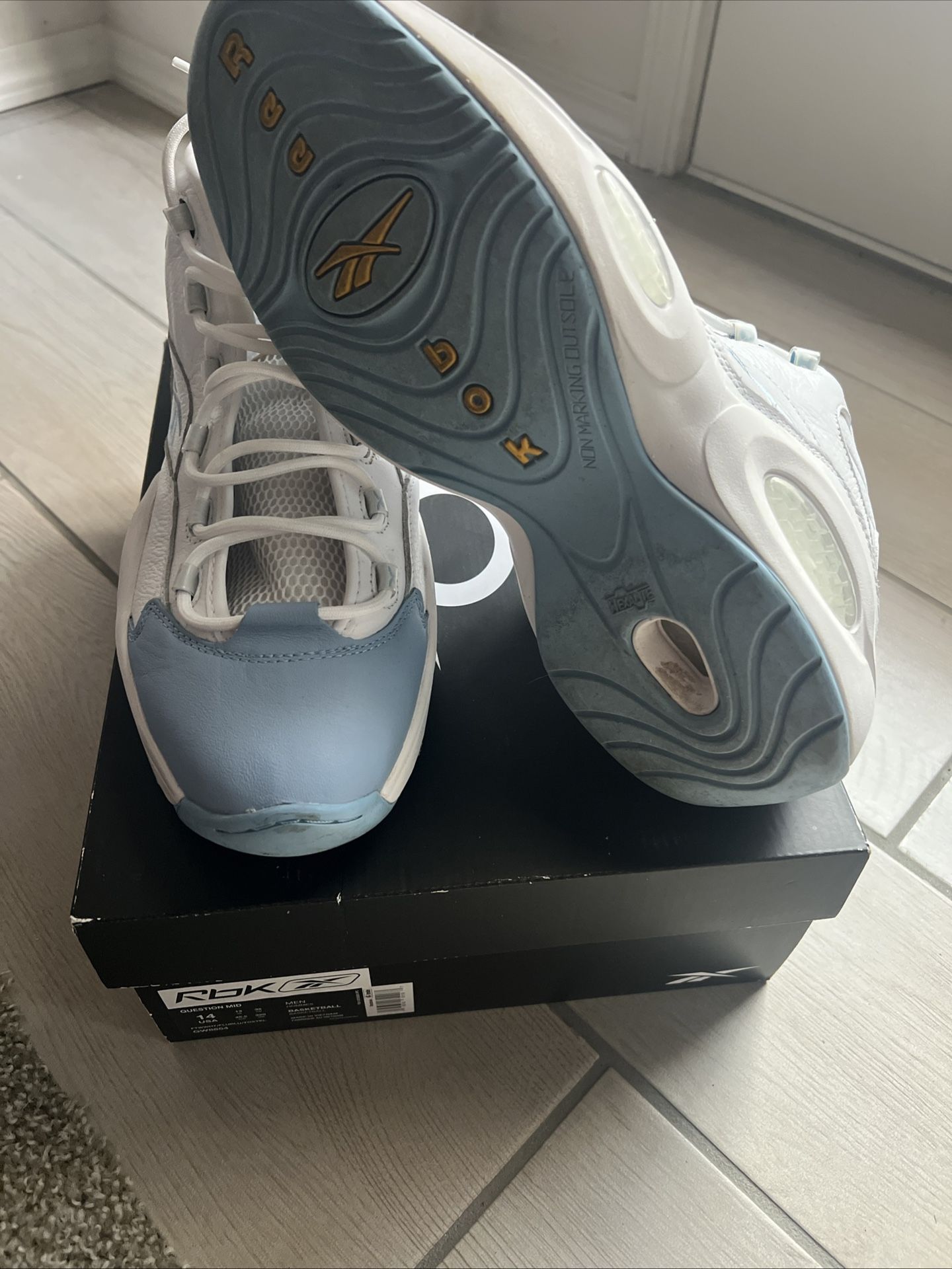 Reebok Question Mid Basketball Shoe Men Size 14 Allen Iverson New GW8854