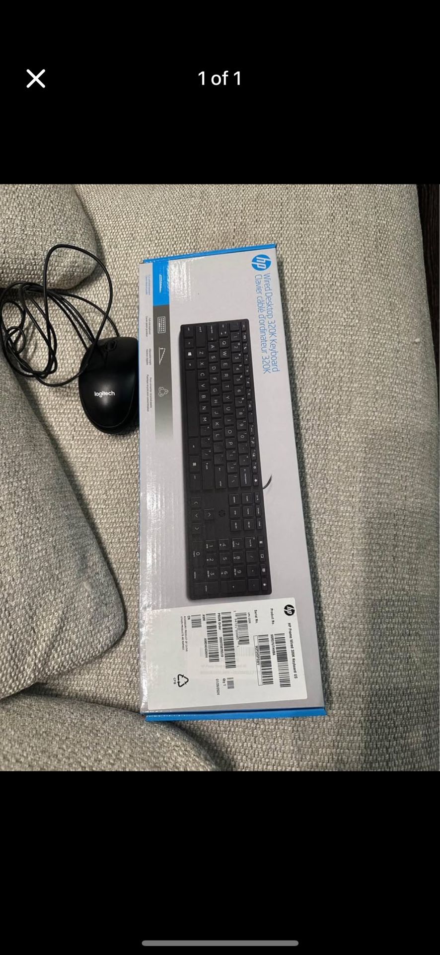 HP keyboard 320k + Logitech Mouse