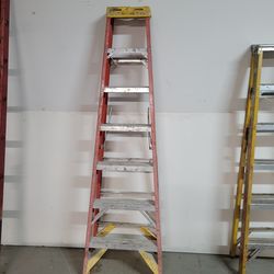 for sale are 4 fiberglass step ladders. A 4 ft, 6ft, 7ft and a 10 ft ladder
