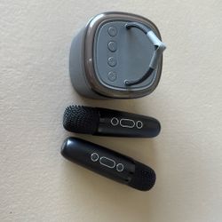 Portable Bluetooth Karaoke Speaker w/ 2 Wireless Microphones
