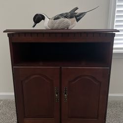 Wood Media Cabinet - TV Stand - with Rotating Top - Cherry Finish