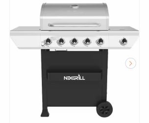 Nexgrill 5-Burner Propane Gas Grill in Stainless Steel with Side Burner and Condiment Rack