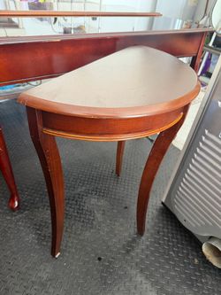 Cedar antique half-round console table