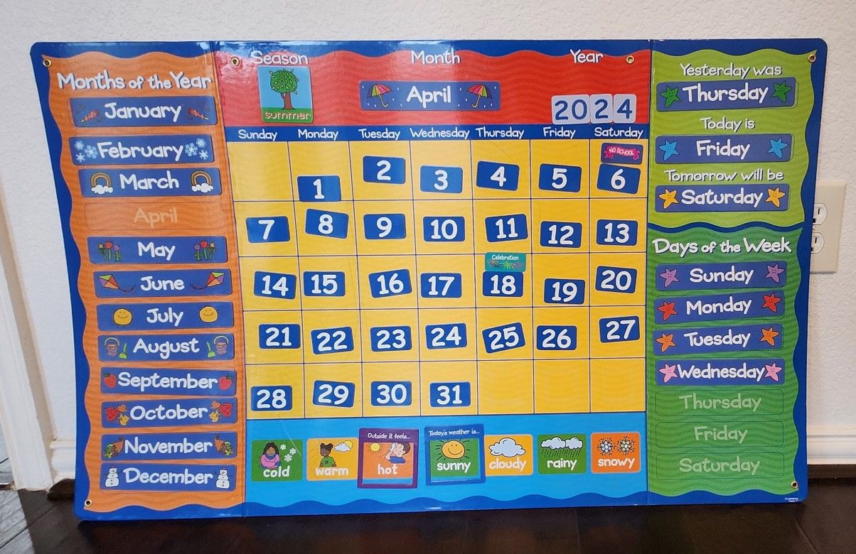 Lakeshore Learning Magnetic Calendar Activity Center (24" x 38 1/2)