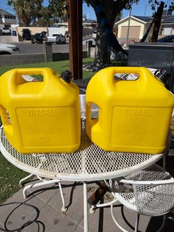 Yellow Diesel Fuel Cans 5 Gallon – Set of 2 $30