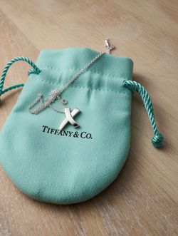 100% Authentic - Tiffany & Co. Silver X Pendant Necklace in Original Pouch – Like New