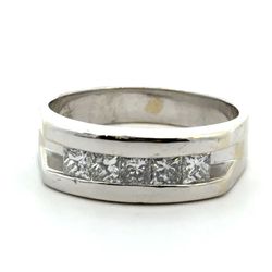 Men’s 14k White Gold Diamond Band With 5 Diamonds .50 CTW Ring Size 10 GP3124621
