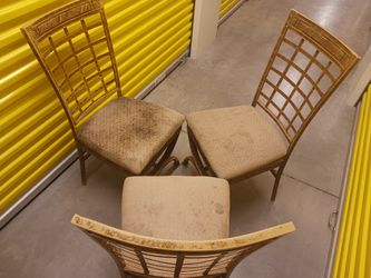Set of 3 Vintage Metal Chairs – Great for Refurbishing